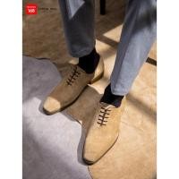 ราคา รองเท้าหนังกลับแท้ ผู้ชาย เย็บพื้น รุ่น Nubuck Leather Oxford Shoes รองเท้าเจ้าบ่าว Size 37 44 BURUS (25166528276)