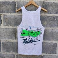 ราคา เสื้อ Tank top วินเทจ 80s Molokai Hawaii Map souvenir Tank Top (24621650851)