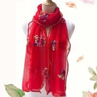 ราคา ผ้าพันคอ ผ้าคลุมไหล่ แบบยาว ปักลายดอกกุหลาบ สีทอง สําหรับผู้หญิง (23383430409)