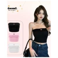 ราคา CO3 เสื้อเกาะอกสกรีนโบว์ ผ้ายืดเกาหลี สีพื้น ใส่สบาย ทุกโอกาส เหมาะกับทุกฤดู งานเย็บดี (29504039312)