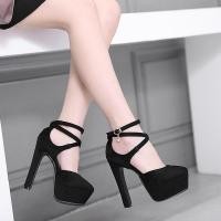 ราคา 34 40 พร้อมส่ง รองเท้าส้นสูง 14 ซม หัวกลม กันน้ํา สําหรับผู้หญิง 2024 (25219417736)