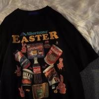 ราคา พร้อมส่งจากกทม มาถึงใน 2วัน เสื้อยืดยอดฮิตสไตล์ยุโรปและอเมริกา รูปแบบฮิปฮอปเสื้อเชิ้ตลำลองoversize (27102502959)