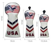 ราคา New USA Star Stripe Male Eagle Golf Club Cover Waterproof PU Leather Surface Plus Pompom Club Head Protective Case (26155282400)