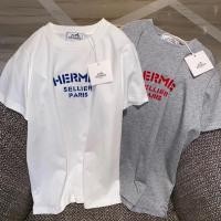 ราคา Hermes2024ใหม่ผู้ชายลำลองแขนสั้นเสื้อยืด bottoming lxpy (26506247077)