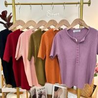 ราคา รหัส K383 เสื้อคอวี แขนสั้น ผ้านิ่มเด้ง ใส่สบาย ไม่ร้อน ยาว 19 นิ้ว ฟรีไซต์ 32 42 นิ้ว ราคา 230 บาท (29650959488)