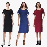 ราคา พร้อมส่ง ชุดเดรสยาวสีพื้นสไตล์เกาหลีสำหรับผู้หญิง เสื้อผ้าที่ดูดีทั้งในที่ทำงานและเดินเที่ยว (28354709685)