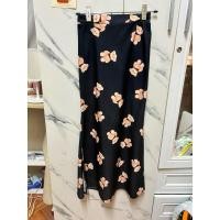 ราคา กระโปรงยาว ทรงหางปลา สีดำ ลายหมี เอวสม็อค (27554851816)