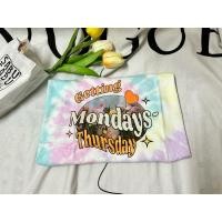 ราคา เสื้อครอปแขนสั้น มัดย้อม สกรีน Monday ป้าย Honey mood (25163161807)