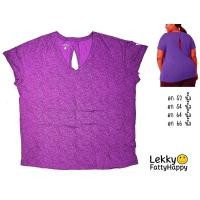 ราคา เสื้อออกกำลังกายคนอ้วน อก 52 54 64 66 สีม่วง (23956314424)