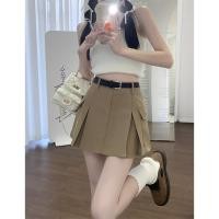 ราคา JMWOMEN กระโปรงสั้น เอวสูง ทรงเอ แต่งจับจีบ มีกระเป๋าคู่ สําหรับผู้หญิง (18388314159)