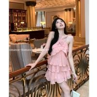 ราคา JMWOMEN ชุดเดรสกระโปรงสั้น แขนกุด ลายดอกกุหลาบ สีชมพู สไตล์เกาหลี สําหรับสตรี (18381333484)