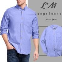 ราคา L M men s style เสื้อเชิ้ตแขนยาวผู้ชาย เสื้อเชิ้ตคอปกชาย ผ้าoxford สีฟ้ายีนส์ (8812396761)