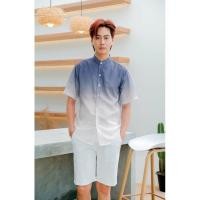 ราคา L M men s style เสื้อเชิ้ตผู้ชาย แขนสั้นไล่สี (9223133632)