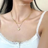 ราคา Charmella สร้อยคอวินเทจ ดีไซน์คลาสสิค สีทอง จี้รูปหัวใจ รูปแบบโซ่สองเส้น ? ? ? ? ? ? ? ? ? (29306408226)
