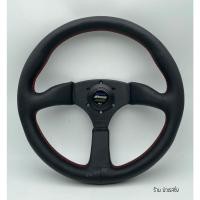 ราคา พวงมาลัยรถ พวงมาลัยรถยนต์ พวงมาลัย SPOON หนังเรียบ ก้าน ดำ (16340373782)