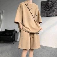 ราคา ชุดเซ็ท unisex ชุดset 2 ชิ้น แขนสั้น กางเกงขาสั้น ชุดสูทลำลองทรงหลวม ดีไซน์เก๋ ขนาดมาตรฐาน ใส่ได้ทั้งชายและหญิง TZ51 (24615751850)