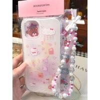 ราคา เคสป้องกันโทรศัพท์มือถือ แบบนิ่ม ลายคิตตี้ และแมว และสร้อยข้อมือ กันกระแทก สําหรับ iPhone 7 8 plus x xs xr xsmax 11 12 13 14 15 Pro max (23556266025)