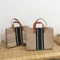 ราคา เวอร์ชั่นเกาหลีสุภาพสตรีกระเป๋าเอกสารแบบพกพามืออาชีพธุรกิจพร็อพลายสี่เหลี่ยมเรียบง่ายผ้าใบกระเป๋าใบใหญ่ไหล่ (27556297653)