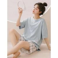 ราคา ชุดนอน muji MUJI ชุดนอนผู้หญิง 2024 ใหม่ฤดูร้อนผ้าฝ้ายแขนสั้นสูทสุภาพสตรีสามารถสวมใส่นอกชุดเลานจ์ฤดูร้อนได้ (29406187150)