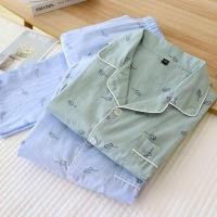 ราคา muji เสื้อ Muji สดชื่นและระบายอากาศผู้ชายฤดูใบไม้ผลิและฤดูใบไม้ร่วงฤดูร้อนบางผ้าฝ้ายผ้าลินินผ้าก๊อซแขนยาวชุดชุดนอนฤดูใบไม้ร่ําบ้าน (27256025194)