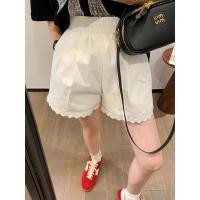 ราคา สีขาวออกแบบลูกไม้เย็บกางเกงขาสั้นลําลองสําหรับผู้หญิง2024ฤดูร้อนใหม่เอวสูงหลวมก เส้นกางเกงร้อนขากว้าง (29154040528)