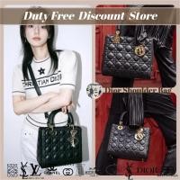 ราคา Dior Lady Dior MM Lambskin กระเป๋าถือสุภาพสตรี กระเป๋าสะพาย คลาสสิก M0565O (29706047267)