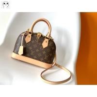 ราคา รุ่นพรีเมี่ยม Louis VuittonM53152 Lv Alma BB Damier Handbag Structured Casual Crossbody Bag with Lustrous Padlock (27603007979)