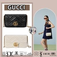 ราคา gucci กระเป๋าโซ่ Gucci GG Marmont พร้อมที่ใส่บัตร กระเป๋าถือ กระเป๋าสะพาย ขายปลอดภาษี ผู้ถือบัตร (24932311125)