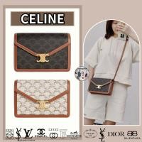 ราคา Celine ENVELOPP TRIOMPHE โลโก้พิมพ์ซองจดหมายคราฟท์ กระเป๋า Crossbody กระเป๋าสะพาย รุ่นล่าสุด (24382314330)