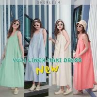 ราคา ชุดเดรสผ้าลินิน Yugi Linen maxidress ผ้าลินินญี่ปุ่น จับจีบทั้งตัว สไตล์ มินิมอล sherleen (19643274510)
