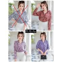 ราคา เสื้อเชิ้ตผู้หญิง ดีไซน์เกาหลี ลายม้าลาย งานแฟชั่น ใส่ทำงาน เสื้อออกงาน (8240440909)