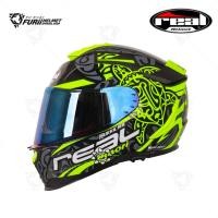 ราคา หมวกกันน็อค REAL HELMETS HURRICANE MAORI ดำ เหลือง (25763213492)