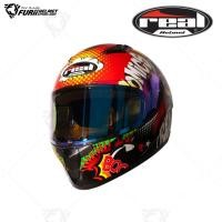 ราคา หมวกกันน็อค Real Raptor Comics Black Red มีตำหนิตรงขอบยางหมวก (23487575347)