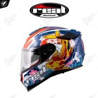 ราคา หมวกกันน็อคเต็มใบ REAL MODEL HURRICANE KOI SAKURA BLUE RED MATT (21569599277)