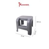 ราคา HUMMER เก้าอี้บันไดพลาสติก 2 ขั้น รุ่น LF001 สีเทา (23356385846)