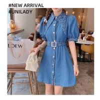 ราคา Dolly Jeans Dress S M เดรสยีนส์ แขนตุ๊กตา เกาหลี กระดุมหน้า พร้อมเข็มขัด ทอลาย ใส่เที่ยว ทำงาน (9881037802)