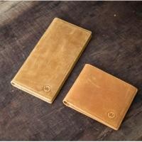 ราคา กระเป๋าสตางค์หนังแท้Wallerรุ่นหนังนูบัคสีน้ำตาลหนังวัว (670651310)