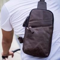 ราคา กระเป๋าสะพายไหล่หนังแท้Wallerรุ่นCarterสีน้ำตาลเข้มหนังวัว (425752015)