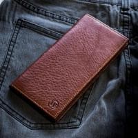 ราคา กระเป๋าสตางค์หนังแท้Wallerสีน้ำตาลแดงใบยาวหนังวัว (406047070)