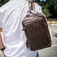 ราคา กระเป๋าเป้หนังแท้Wallerรุ่นLutherสีน้ำตาลเข้มหนังวัว (487495220)