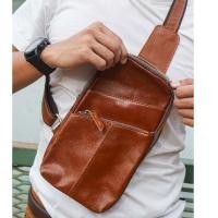 ราคา กระเป๋าสะพายไหล่หนังแท้Wallerรุ่นCarterสีน้ำตาลอ่อนหนังวัว (21716543385)