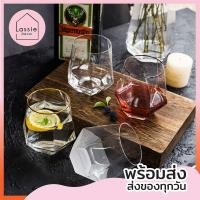 ราคา NEW พร้อมส่ง แก้วน้ำ แก้วทรงเพชร ใส่ได้ทั้งร้อน เย็น มี 2 ขนาด ขอบใส ขอบทอง ถูกที่สุด LassieDecor (17868348348)