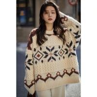 ราคา สวยพรีเมี่ยมเสื้อกันหนาว Jacquard Niche หนารอบคอเสื้อกันหนาว ins เวอร์ชั่นเกาหลี Niche All Match Preppy สไตล์แฟชั่น Chanel สไตล์ (29206628683)