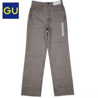 ราคา กางเกงยีนส์ทรงตรงเอวสูง สี Brown แบรนด์ Gu 26 27 (25734074274)