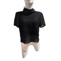 ราคา มือ1 เสื้อลูกไม้แฟชั่น คอเต่า สีดำ งานป้ายญี่ปุ่น ชีฟองผสมลูกไม้ (25282872185)