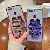 ราคา โทรศัพท์กลับสําหรับoppo R15 Luxury Gradient Glitterแต่งหน้ากระจกกระต่ายพับซิลิโคนOppo R15 ปกหลังOppo R15 กรณีOppo R15 ฝาครอบOppo R 15 (29156367360)