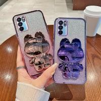 ราคา โทรศัพท์กลับสําหรับoppo Reno6 5GหรูหราGradient Glitterกระจกแต่งหน้ากระต่ายพับขาตั้งซิลิโคนอ่อนนุ่มOppo Reno6 5GปกหลังReno6 5GกรณีReno6 5GฝาครอบReno 6 5G (29056367544)