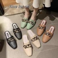 ราคา พร้อมส่ง ฮิตที่สุดTX231 รองเท้าแตะ แบบสวมเปิดส้นเท้าแต่งโซ่ 3สี (9531232451)