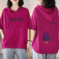 ราคา 现货ผ้าฝ้าย100 บรรจุคลุมด้วยผ้าแขนสั้นเหงื่อผู้หญิงเสื้อยืดสไตล์เกาหลีหลวมสบายๆขนาดบวกสาวอวบด้านบนอินเทรนด์7 29 (26206540954)