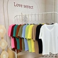 ราคา H021 คอวี เสื้อยืดผ้าสลาฟผสมคอตตอน เสื้อยืดคอวี ใส่สบายระบายอากาศได้ดี ซับเหงื่อได้ดี หยืดหยุ่นได้ดี ไม่คันหรือระคาย (27454713072)